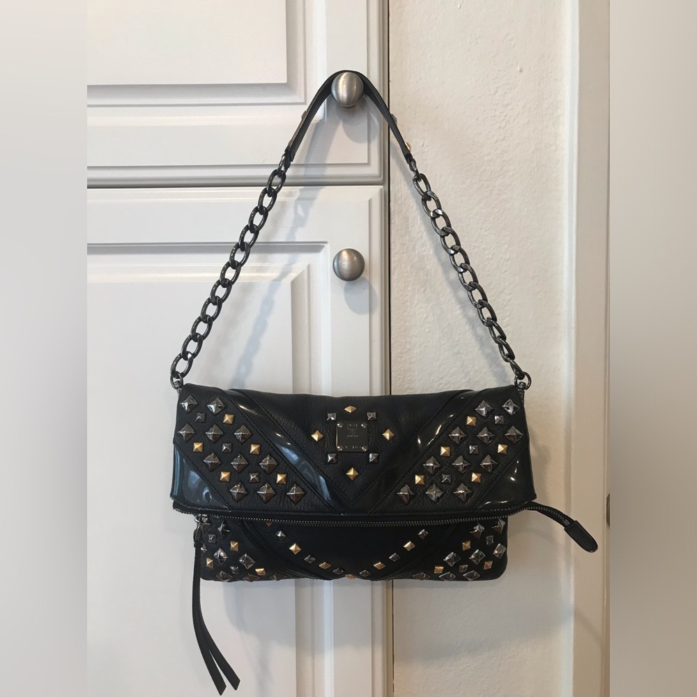 MCM Visetos Satchel Studded.